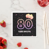 Serviette En Papier 80e anniversaire Balloons et Confetti (En situation)