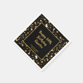 Serviette En Papier 80e Anniversaire Black Gold Stars Script Brosse Pe (Coin)