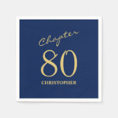 Serviette En Papier 80e anniversaire Blue Gold Chapitre 80 (Devant)