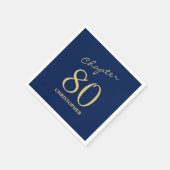 Serviette En Papier 80e anniversaire Blue Gold Chapitre 80 (Coin)