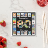 Serviette En Papier 80e anniversaire Conception de votre propre photo (En situation)