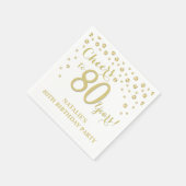 Serviette En Papier 80e anniversaire de fête blanche et diamant d'or s (Coin)
