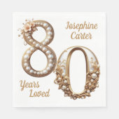 Serviette En Papier 80e anniversaire Elegant Party (Devant)