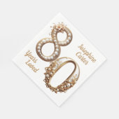 Serviette En Papier 80e anniversaire Elegant Party (Coin)