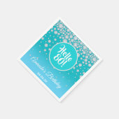 Serviette En Papier 80e anniversaire fête turquoise bleu parties scint (Coin)