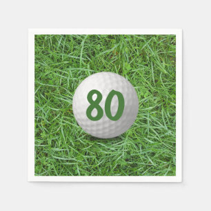 Serviette En Papier 80e anniversaire Golf Ball on Grass Napkins