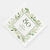 Serviette En Papier 80e anniversaire Hydrangée blanche (Coin)