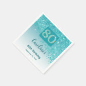 Serviette En Papier 80e anniversaire Jolie Parties scintillant bleue T (Coin)