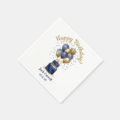 Serviette En Papier 80e anniversaire Marine Blue Balloon Cake (Coin)