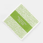 Serviette En Papier 80e anniversaire moderne Numéro Motif Vert/Blanc (Coin)