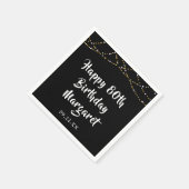 Serviette En Papier 80e anniversaire Moderne String lumières Noir (Coin)