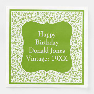 Serviette En Papier 80e anniversaire Motif du numéro de support vert/b