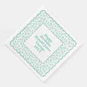 Serviette En Papier 80e anniversaire Numéro Motif Scallops Turquoise/b (Coin)