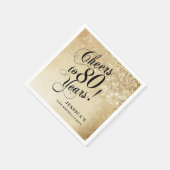 Serviette En Papier 80e anniversaire or élégant (Coin)