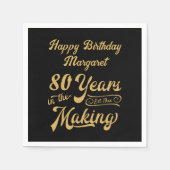 Serviette En Papier 80e anniversaire ou toute année rétro en devenir (Devant)