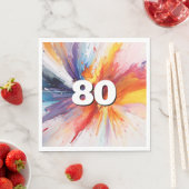 Serviette En Papier 80e anniversaire Paint Blast Napkins (En situation)