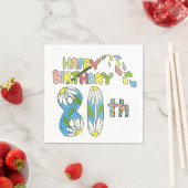 Serviette En Papier 80e anniversaire Papier serviettes (En situation)