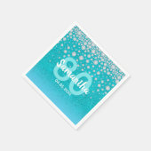 Serviette En Papier 80e anniversaire parties scintillant turquoise ble (Coin)