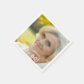 Serviette En Papier 80e anniversaire photo bonjour 80 femmes (Coin)