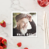 Serviette En Papier 80e anniversaire photo hommes hommes (En situation)