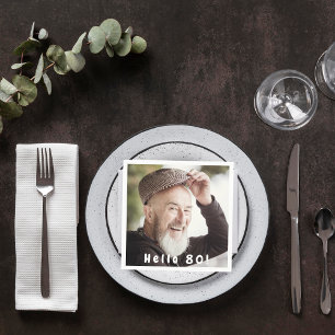 Serviette En Papier 80e anniversaire photo hommes hommes