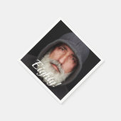 Serviette En Papier 80e anniversaire photo quatre-vingts hommes script (Coin)