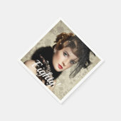 Serviette En Papier 80e anniversaire photo script femme (Coin)