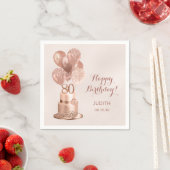 Serviette En Papier 80e anniversaire Rose Gold Cake (En situation)