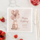 Serviette En Papier 80e anniversaire Rose Gold Cake (En situation)
