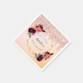 Serviette En Papier 80e anniversaire rose or rose parties scintillant (Coin)