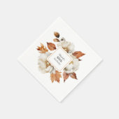 Serviette En Papier 80e anniversaire Rustic Feminine Fall Floral (Coin)