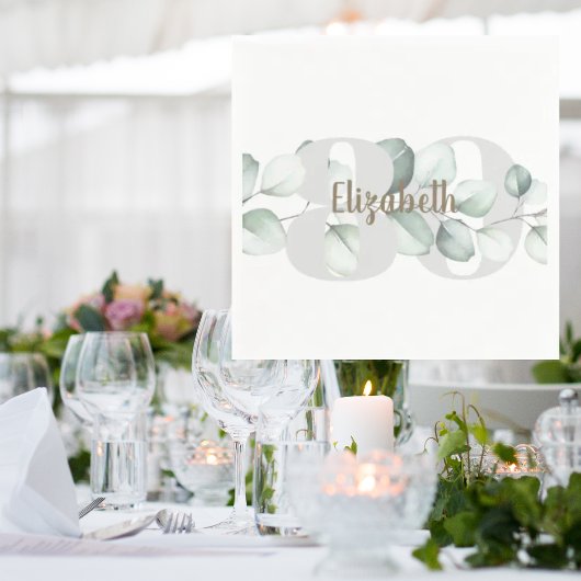 Serviette En Papier 80e anniversaire serviettes personnalisées