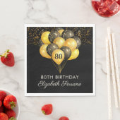 Serviette En Papier 80e anniversaire surprise Parties scintillant d'or (En situation)