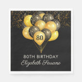 Serviette En Papier 80e anniversaire surprise Parties scintillant d'or (Devant)