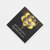 Serviette En Papier 80e anniversaire surprise Parties scintillant d'or (Coin)
