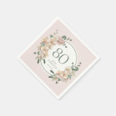 Serviette En Papier 80e anniversaire Tropical Floral (Coin)