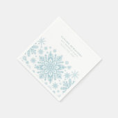 Serviette En Papier 80e fête d'anniversaire Blue White Snowflake hiver (Coin)