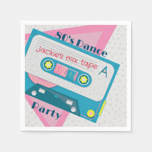 Serviette En Papier 80s cassette rétro papier vintage Napkin