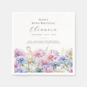 Serviette En Papier 80th Birthday September Birth Flower Custom (Devant)
