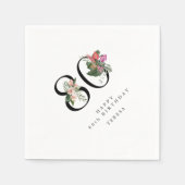 Serviette En Papier 80th Birthday Simple Elegant Tropical Invitation (Devant)