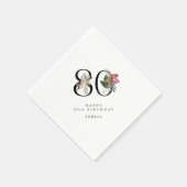 Serviette En Papier 80th Birthday Simple Elegant Tropical Invitation (Coin)