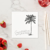 Serviette En Papier 80th Birthday Tropical Palm Tree Congratulations (En situation)