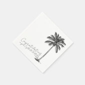 Serviette En Papier 80th Birthday Tropical Palm Tree Congratulations (Coin)
