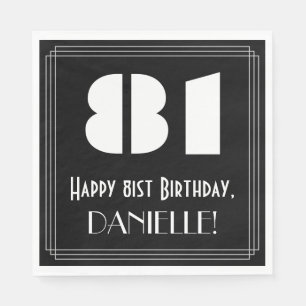 Serviette En Papier 81e anniversaire : Art Déco Inspiré Look "81" + No