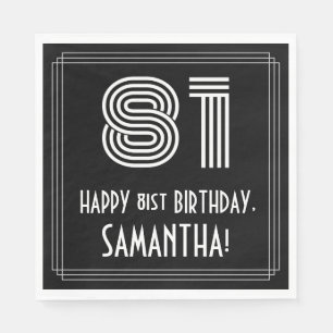 Serviette En Papier 81e anniversaire : Art Déco Inspiré Look "81" + No
