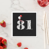 Serviette En Papier 81e anniversaire ballons de fête (En situation)