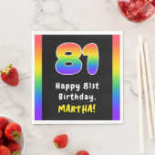 Serviette En Papier 81e anniversaire : Rainbow Spectrum # 81, Nom pers (En situation)