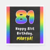 Serviette En Papier 81e anniversaire : Rainbow Spectrum # 81, Nom pers (Devant)