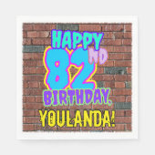Serviette En Papier 82e anniversaire ~ Amusant, Graffiti urbain inspir (Devant)