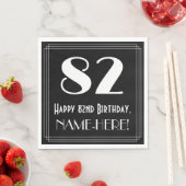 Serviette En Papier 82e anniversaire ~ Art Déco Inspiré Look "82", Nom (En situation)